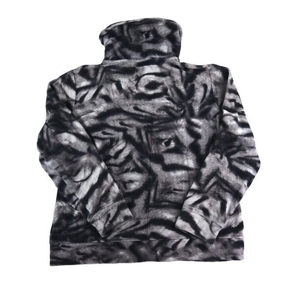 Style & Co || Women's Velour Zip Up Track Jacket Abstract Tie Dye Tiger Petite L - Picture 2 of 6
